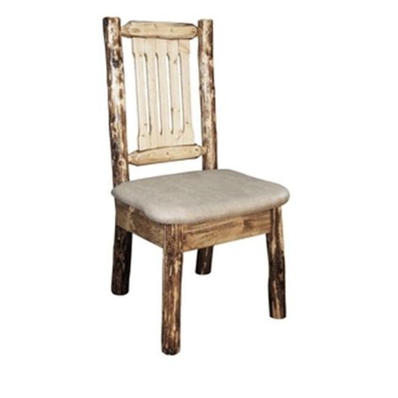 MONTANA WOODWORKS Montana Woodworks MWGCKSCNBUCK Glacier Country Collection Side Chair; Buckskin Pattern MWGCKSCNBUCK